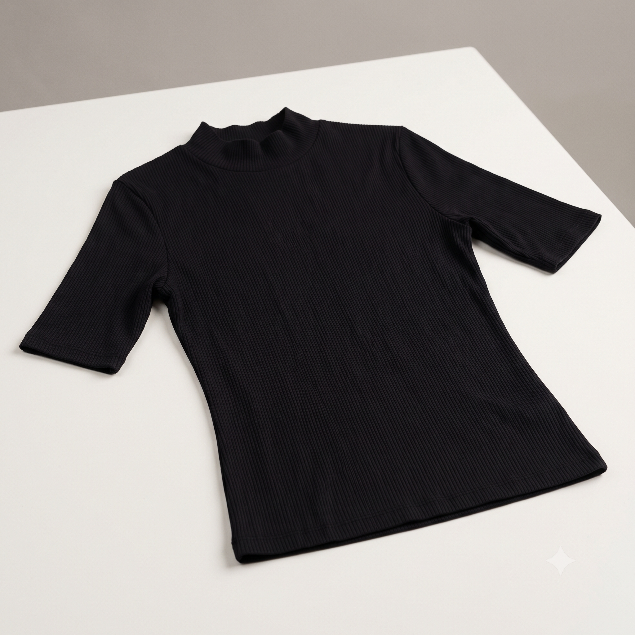 Ribbed Mock Neck Top